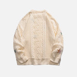 Y2K Cozy Printed Round Neck Knit Sweater