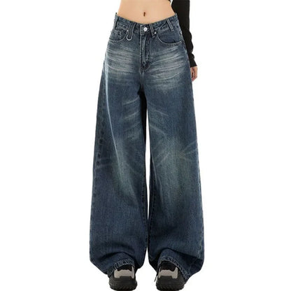 Flattering Retro Baggy Straight Leg Jeans