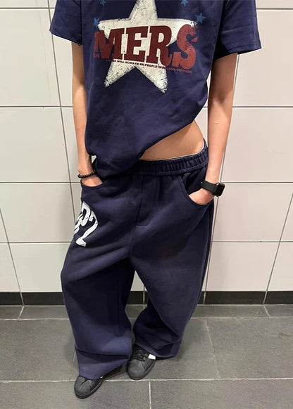 High-Quality Oversized Letter Print Dance Jogger