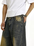 Adjustable Green Retro Wide Leg Jeans