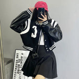 Autumn Korean Letter Embroidery Leather Jacket