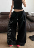 Japanese Style Drawstring Wide Leg Sweatpants