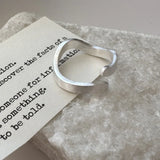 Geometric Asymmetric Matte Sterling Silver Ring