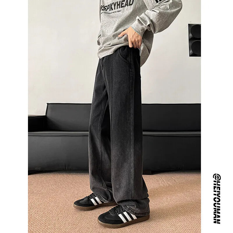 Retro Gradient Black Baggy Jeans