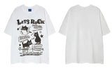 Y2K Funny Black Cat Cartoon Graphic Cotton T-Shirt