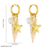 Glamorous Waterproof Pearl Conch Earrings