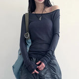Stylish Bandage Backless Long Sleeve T-Shirt