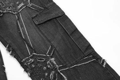 Vintage Washed Embroidery Denim Jeans
