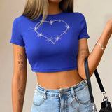 Y2K Rhinestone Embelished T-shirt