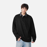 Y2K Plaid Collar Loose-Fit Polo Sweater