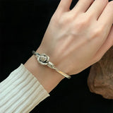 Vintage Rose Flower Geometric Punk Bracelet