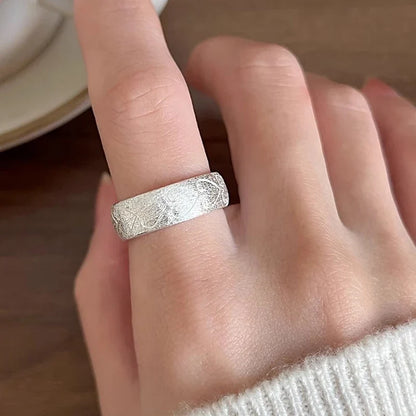 Heart Link Geometric Punk Stackable Ring