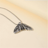 Gothic Skull Moth Charm Necklace