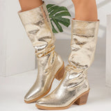 Chic Pointed Toe Heeled Cowboy Boots
