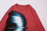 Shadow Graphic Print Gothic Oversized T-Shirt