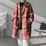 Plaid Mid-Length Single Breasted Coat