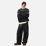 Stylish Hip Hop Plaid Geometric Knitted Sweater