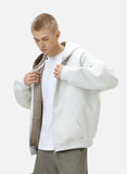 American Embroidered Loose Hooded Zip-Up Sweatshirt