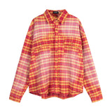 Retro Korean Style Patcwork Trend Flannel Shirt