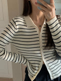 Slim Fit Striped Knitwear Cardigan