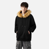 American Heavyweight Fleece Lined Fur Hoodie