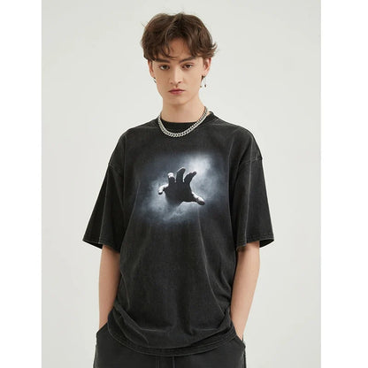 Oversized Retro Grasping Hand T-Shirt