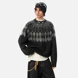 Stylish Hip Hop Plaid Geometric Knitted Sweater