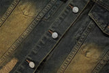 Cowboy Style Distressed Denim Vest