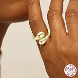 Chunky Water Droplet Sterling Silver Ring