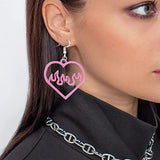 Beaded Heart Drop Earrings