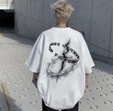 Gothic Letter Print Crewneck T-Shirt