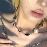 Wave Love Metal Beaded Necklace