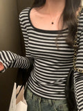 Slim Fit Korean Color Block T-shirt