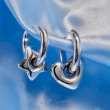 Geometric Charm Hoop Earring