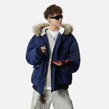 Y2K High Quality Detachable Fur Hooded Jacket
