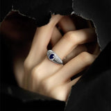 Blue Stone Vintage Geometric Stackable Ring