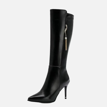 Chic Pointed-Toe Stiletto Knee-High Boots