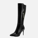 Chic Pointed-Toe Stiletto Knee-High Boots