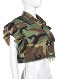 Breasted Camouflage Print Shirt