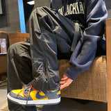 Polyester Dark Baggy Cargo Pants