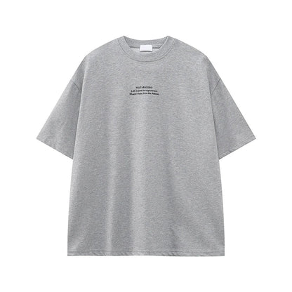 Korean Style Letter Print Round T-Shirt