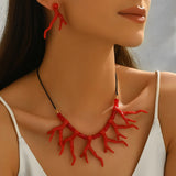 Coral Statement Set Bohemian Tropical Necklaces