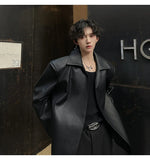 Sleek Buttonless PU Motorcycle Leather Jacket