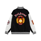 Casual Badge Single Breasted Embroidery Varsity Jacket