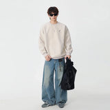 Soft Embroidered Crew Neck Sweatshirt