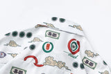 Retro Signature Graphic Printed Beach Shirt
