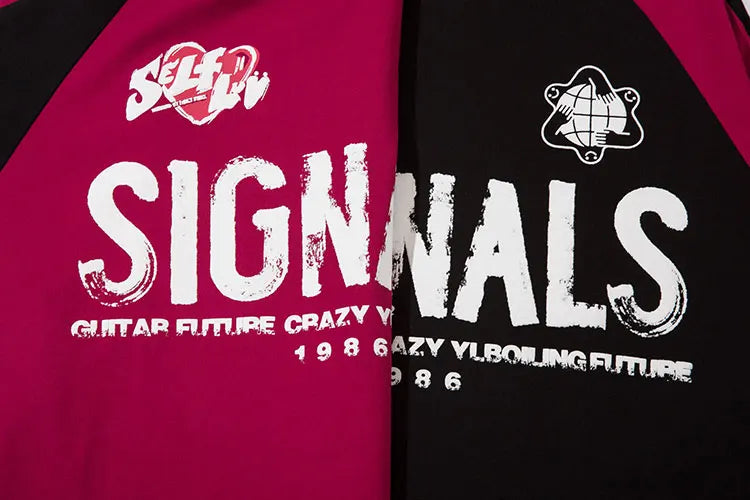 Contrast Color Signals Sports T-shirt
