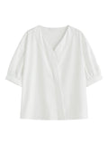 Women Classic Effortless Summer V-Neck Linen Shirt