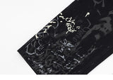 Gothic Graffiti Print Denim Pants