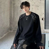 Padded Round Collar Long Sleeve T-Shirt